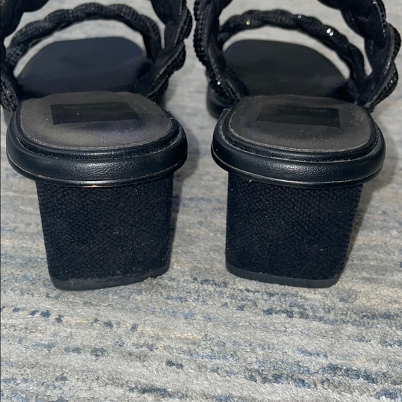 Dolce Vita braided Black Heeled sparkly Sandals - Picture 6 of 9